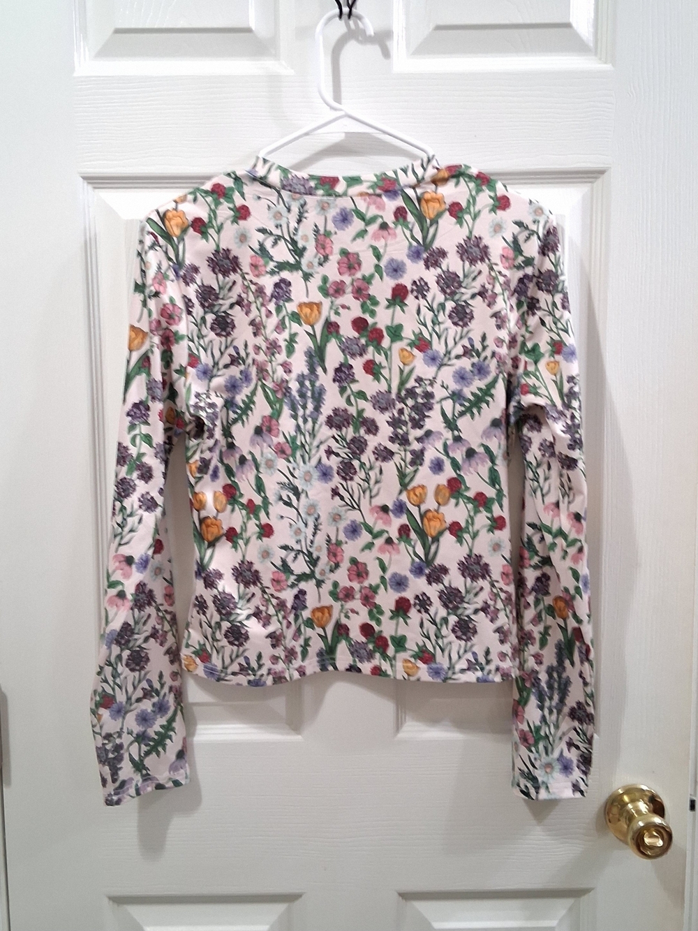 Cider Long Sleeve Floral Crop Top Colorful Botanical Print Sz M - Picture 5 of 6